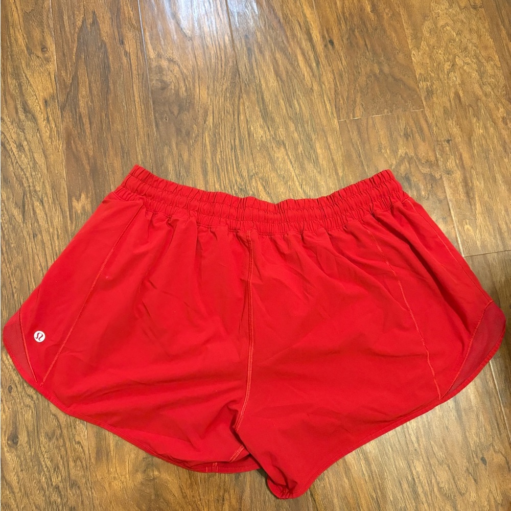 Red Lululemon shorts size 10